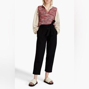 ANTIK BATIK Bianca belted crepe de chine tapered pants size Small 38